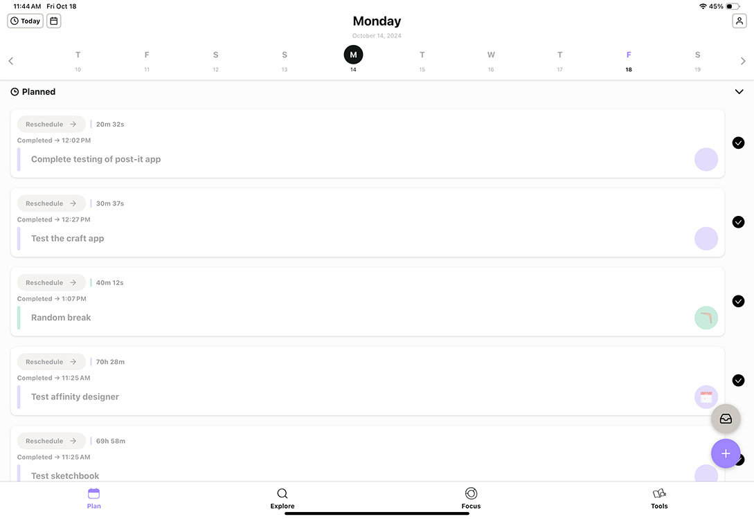 12 Best iPad Apps You Should Use in 2024 13 Tiimo app's main "Plan" view showing all the time blocked tasks added